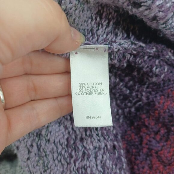 J. Jill Striped Sweater Cardigan Multicolor Women's XS Knit Longline Oversized - Picture 6 of 10